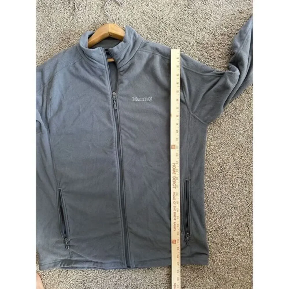 Marmot Men Sweater Extra Large XL Gray Full Zip Fleece‎ Jacket Outdoors